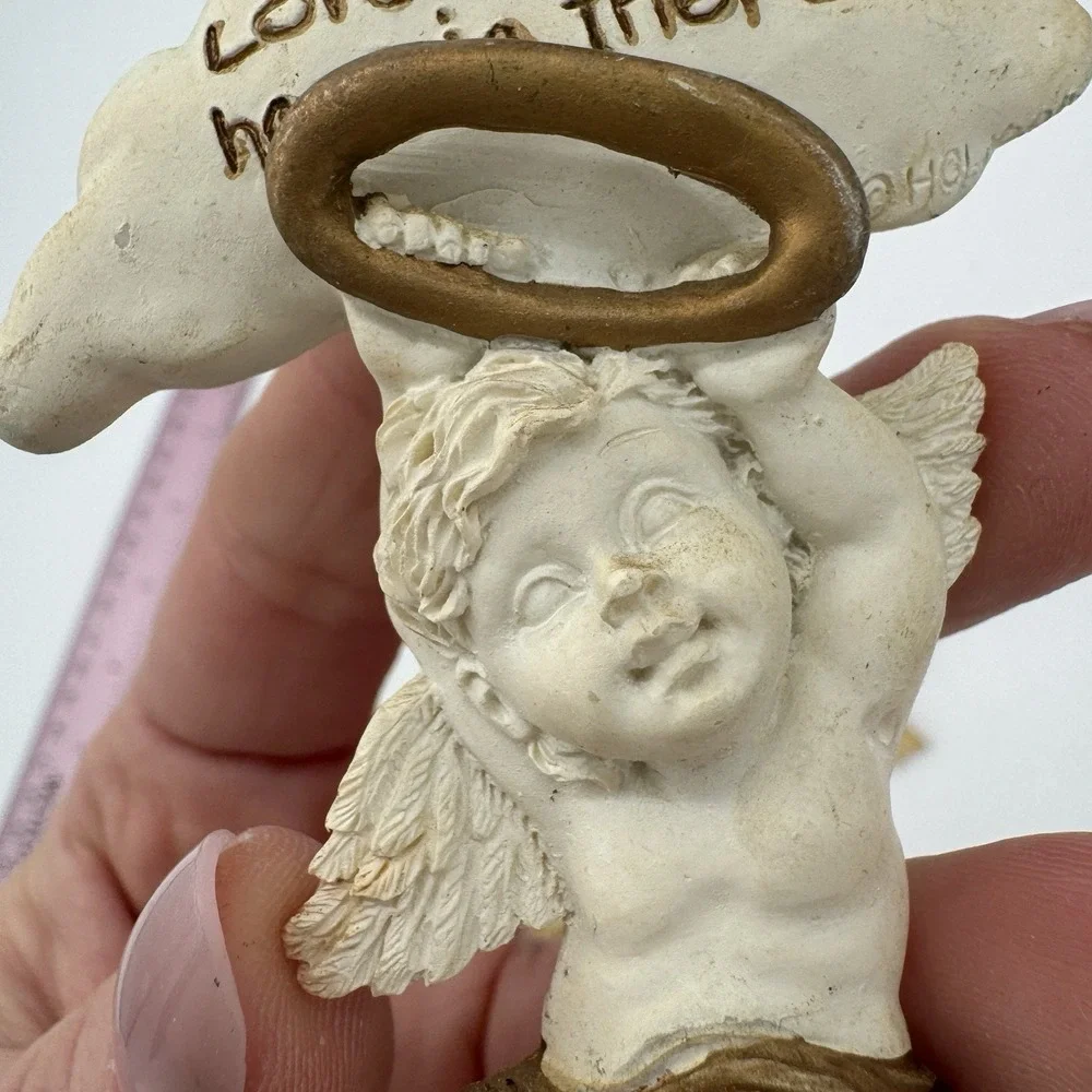 Silver Angel Magnets Set‎ of 4 Cherub Refrigerator United Design Corp 1995
